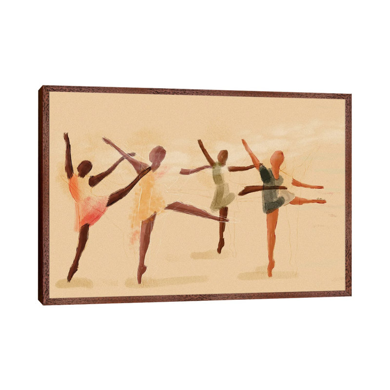 On Pointe 1 Piece Wall Art on Canvas, 66.04 cm H x 45.72 cm W, Classic Brown Wood Framed