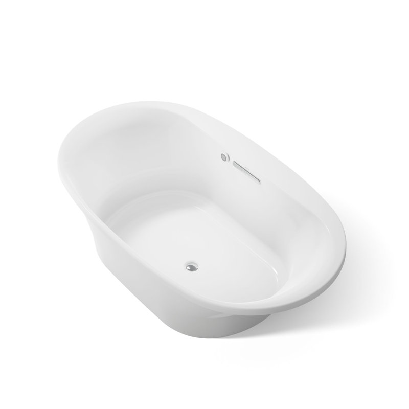 Underscore Oval71-1/2-In X 41-1/2-In Drop-In Bath With Bask Heated Surface, White