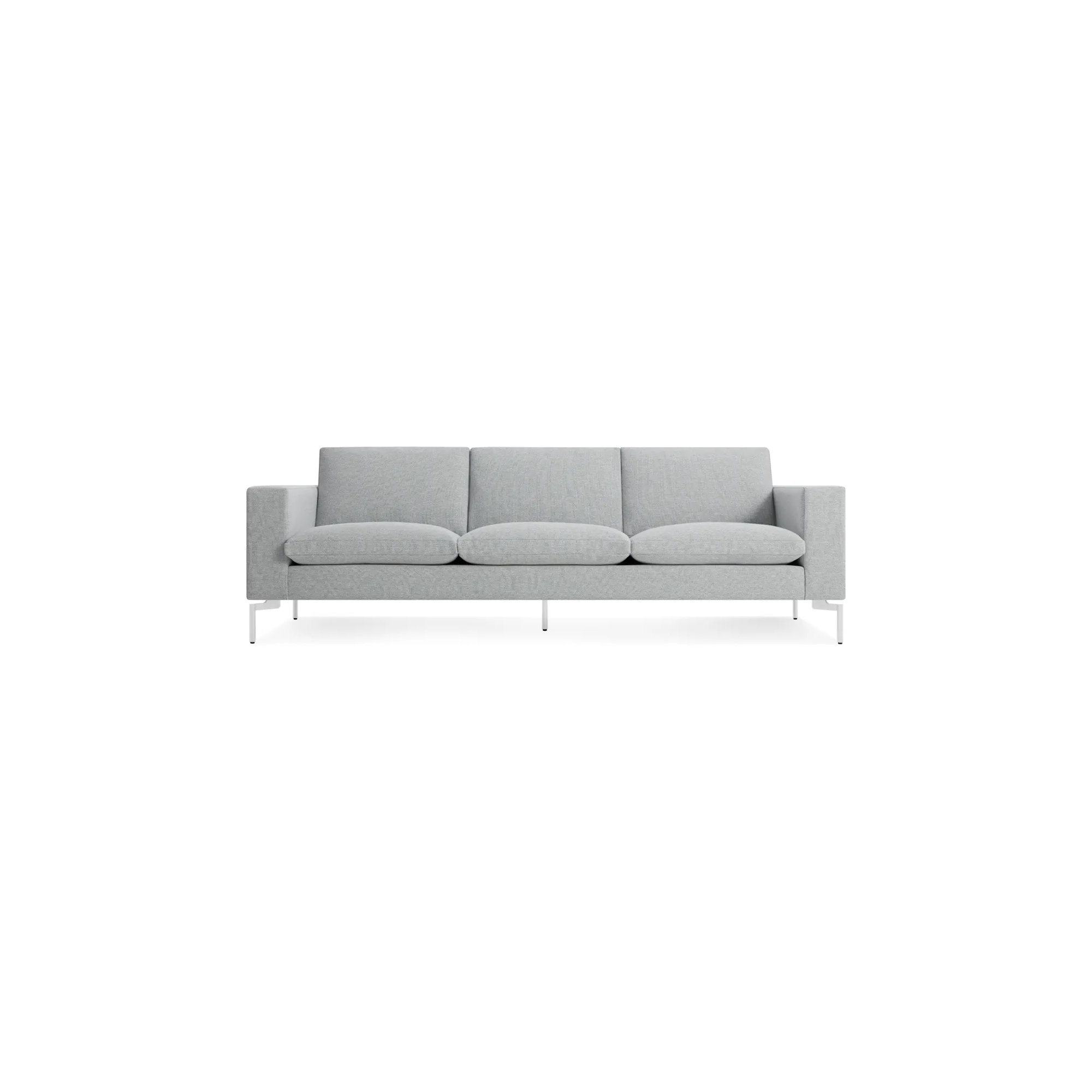 New Standard Upholstered Sofa, Maharam Mode in Intaglio Crossweave, 32" H x 92" W x 35" D, White