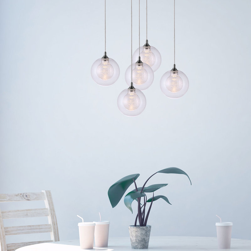 Riverdale 5 - Light Cluster Pendant, Chrome