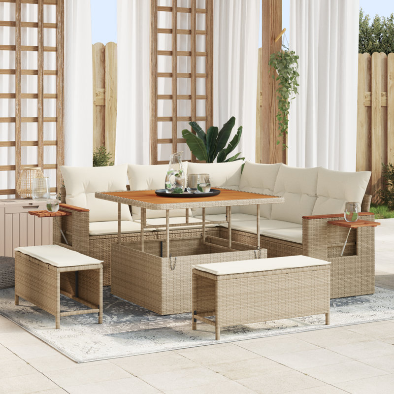 124cm Wide Patio Sofa with Cushions