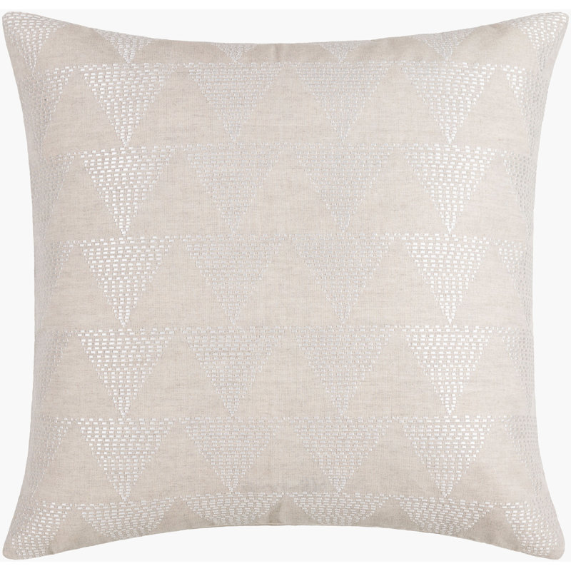 Theodore Accent Pillow, 20"H x 20"W, Beige/Off White Geometric 1
