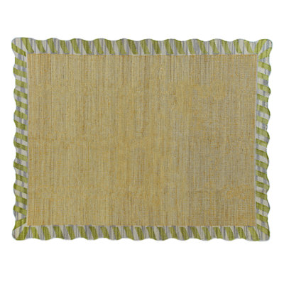 Jute Scalloped Purple and Green Rug