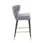 Tabouret à hauteur de comptoir rembourré en velours avec pieds en métal doré Woker Furniture