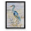 Héron bleu II par J Paul - Tableau représentant un héron bleu dans un marais, encadré sous verre acrylique, décoration murale côtière pour le salon-363746534-363746553