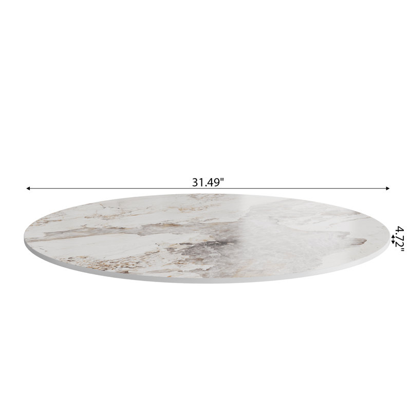 Plateau tournant rotatif à 360 ° en bois fritté Lazy Susan, H 0,47 po x L 31,5 po x l 31,5 po, Sable brillant