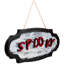 Enseigne d'Halloween 20,5 po rouge et gris «Spooky»