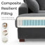 Chaise longue surdimensionnée en velours côtelé gris avec accoudoirs et coussins décoratifs Bentura-1650880634-1650245304