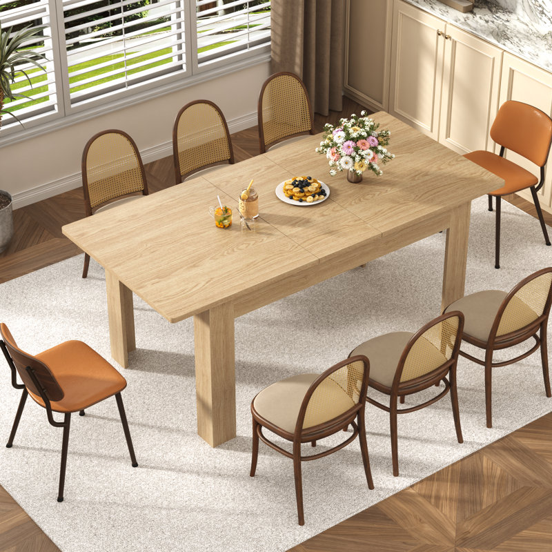 Table de salle à manger extensible Rhu, Bois naturel, H 30,4 po x l 86,6 po x P 35,4 po