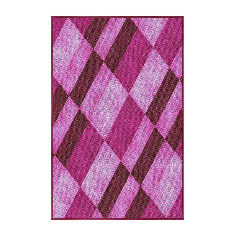 Motif géométrique rose Tapis décoratif, Rectangle 8 pi x 12 pi