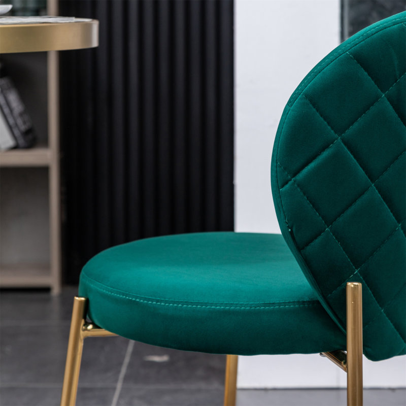 Chaise de salle à manger en velours, Vert