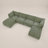 Everly 6 Piece Chenille Upholstered Sectional Sofa, U-shaped Modular Couch Sofa with 2 Storage Ottoman-284721679