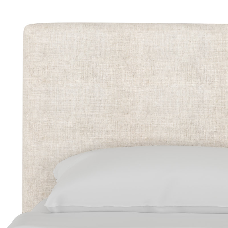 Lit tapissier Eisley, Simple, Lin classique talc