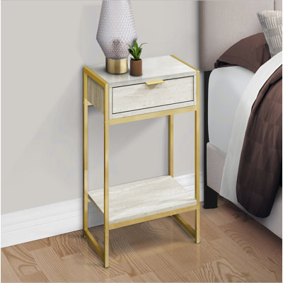 Table d'appoint, table de bout, table de bout, table de chevet, lampe, tiroir de rangement, salon, chambre à coucher