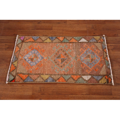 Tapis géométrique géométrique pour vestibule Anatolian