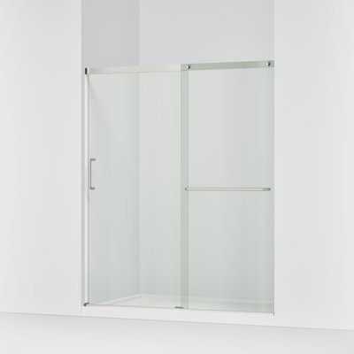 Grande porte de douche coulissante Elate, H 75-1 / 2 po x 62-1 / 4 - 65-5 / 8 po, avec verre épais transparent 5/16 po