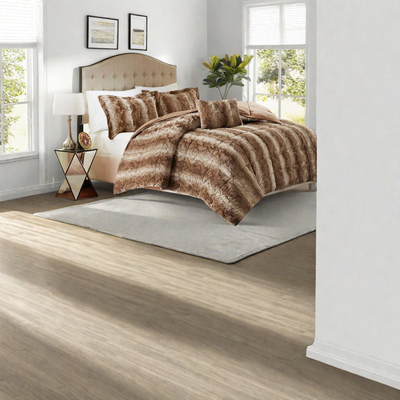 Ensemble de literie luxueuse en fausse fourrure, polyester, confort moderne
