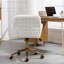 Fauteuil pivotant réglable pour chambre à coucher, base de 320 mm, inclinaison de 40 po, laine d'alpaga artificielle, velours beige