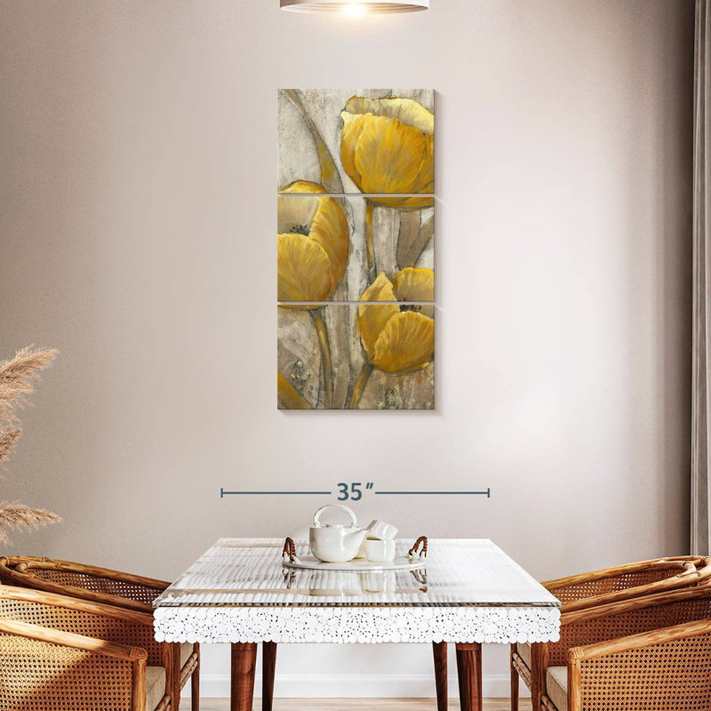 Tulipes ocre I, H 32 po x l 15 po