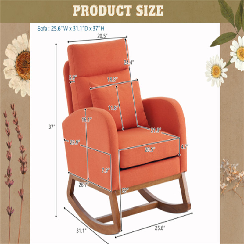 Chaise berçante Faustina, Orange