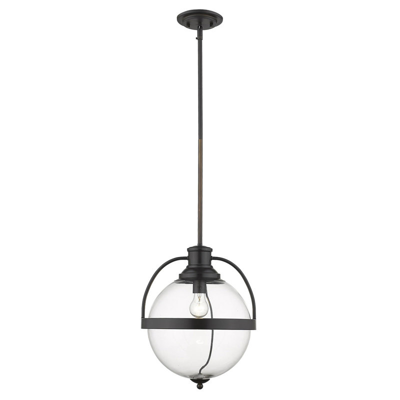 Luminaire sphère suspendu 1 lumières simple Alijah, Bronze frotté à l'huile