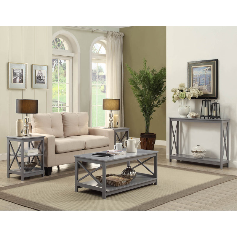 Darek 4 Legs Coffee Table with Storage, Gray