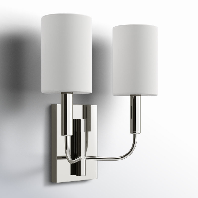 Tedder Steel Candle Wall Light, Polished Nickel