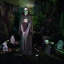 Faucheuse debout d'Halloween de 5,5 pieds avec bougie mobile et lumière DEL verte Haunted Hill Farm