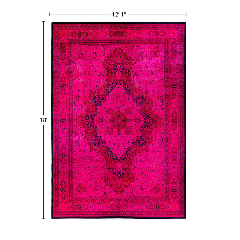 Veva One-of-a-Kind 12' 1" X 18' 0" New Age Rectangular Wool Area Rug Pink