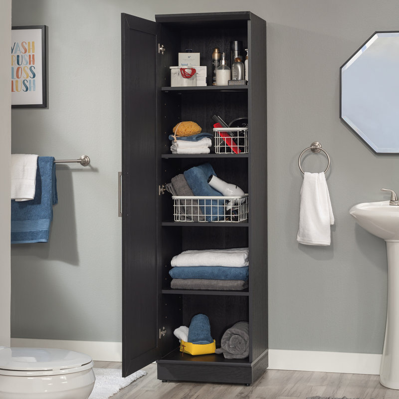 Armoire de rangement à 4 tablettes Gibney, Chêne corbeau