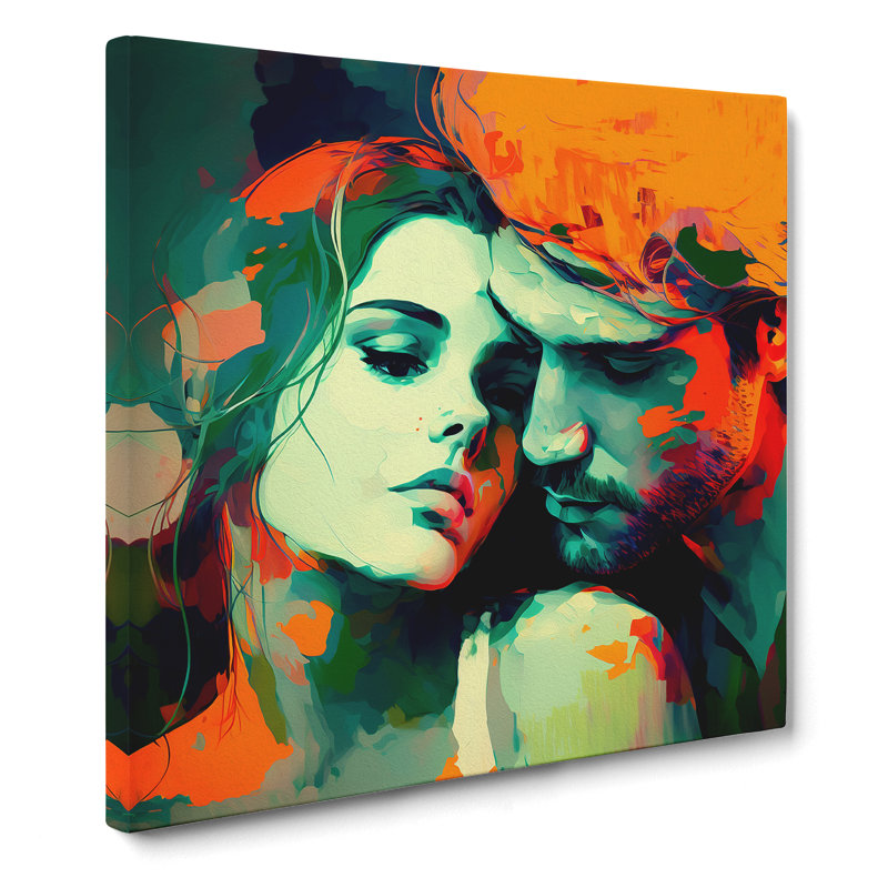 Lovers Expressionism - No Frame Print, 35cm H x 35cm W x 3cm D