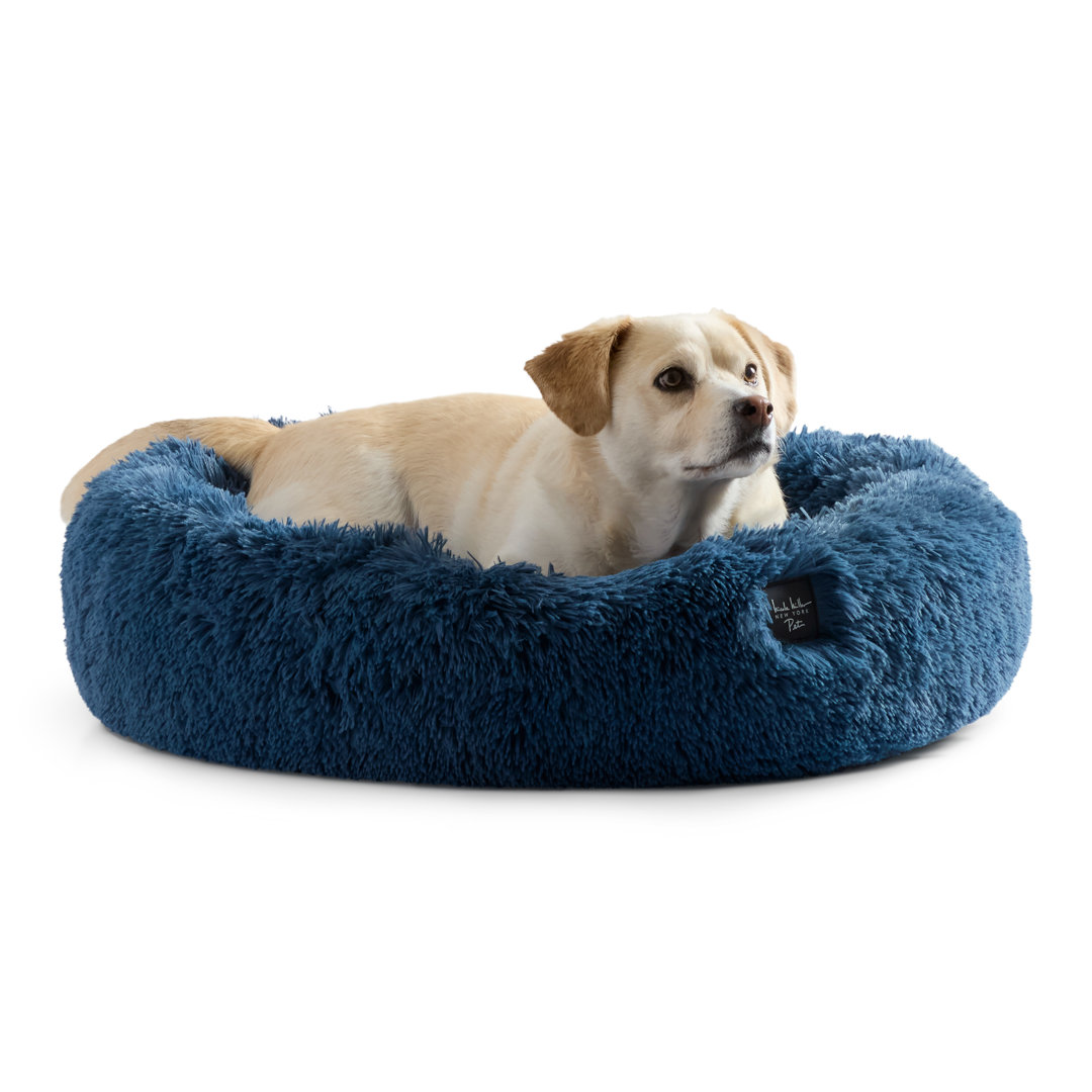 NICOLE MILLER NEW YORK PET Ellie Fuzzy Solid Donut Pet Bed Round Bed for Dogs Nicole Miller 