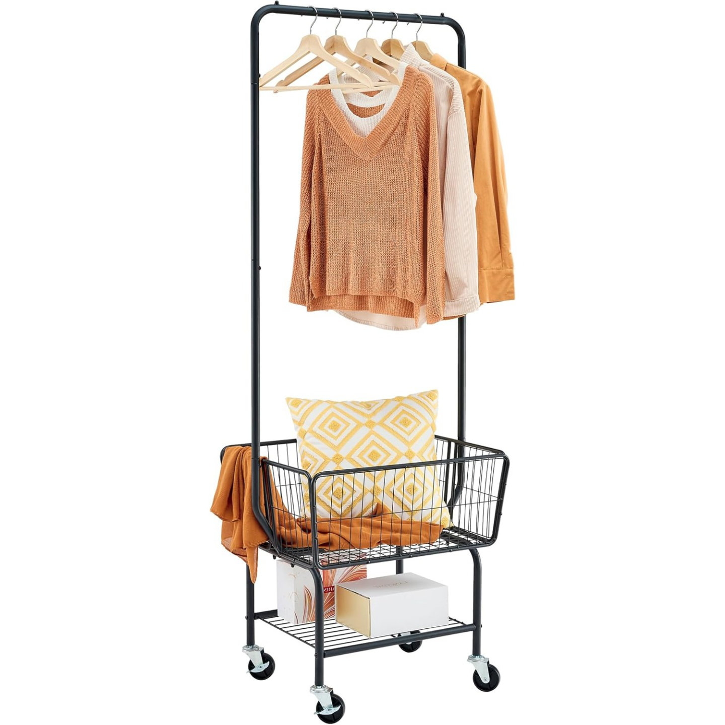 ZENMIT Rolling Laundry Cart with Hanging Rack - Wayfair Canada