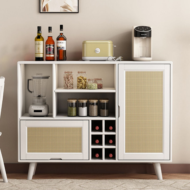 Buffet en bois massif Bowne 47,24 po, Blanc