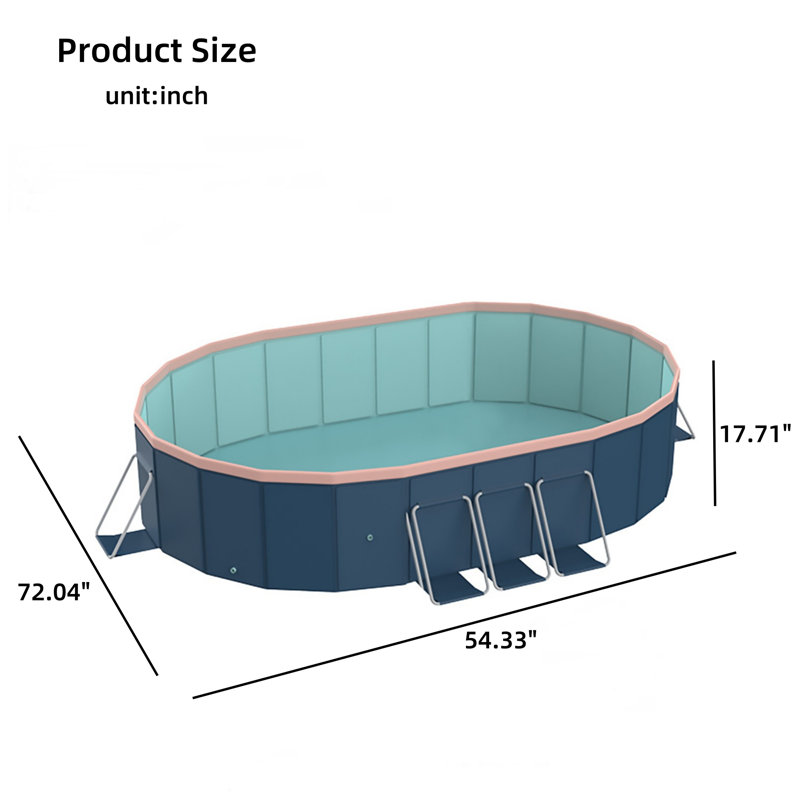 Piscine ovale en PVC, L 6 pi x l 4,52 pi x H 17,71 po