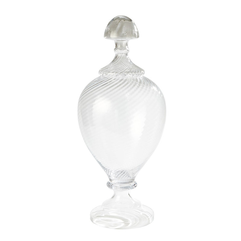 Spiralled Glass Lidded Jar