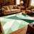 Green and Mint Geometric carpet-easy to clean, machine-washable, soft and comfortable; suitable for door mats, kitchens, living rooms, bedrooms, corridors, and laundry areas. Easy to clean, durable carpet for home decoration.-129045872