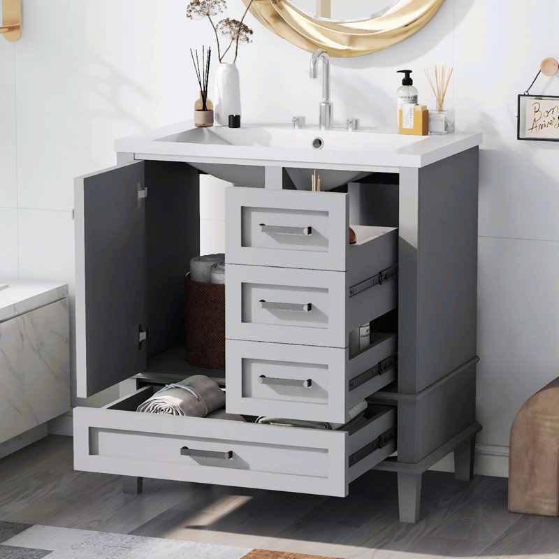 Rangement de salle de bain Sumehra, Gris