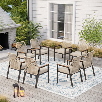 Patio Dining Chair Metal Rattan Chairs 