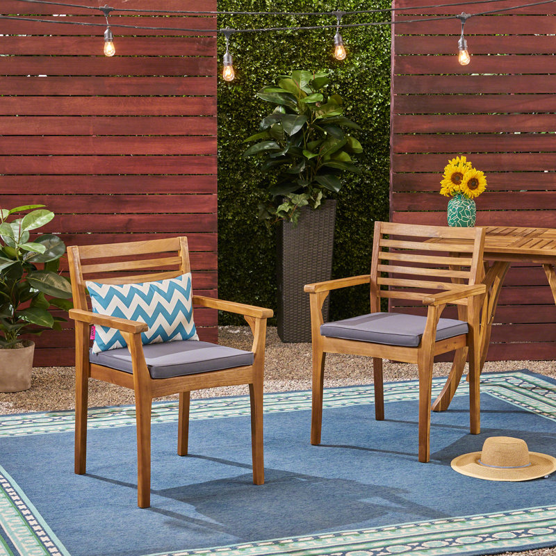 EMERSON DINING CHAIR,Set Of 2, Gray, Teak