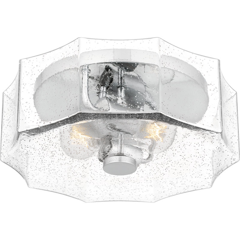 Abdelrauof Glass Flush Mount, Polished Chrome