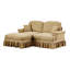 Canapé d'intérieur, élégant canapé Mid-Century à deux places en forme de L avec accoudoirs évasés, jupes amovibles, pieds fuselés et repose-pieds mobile pour des espaces de vie confortables-1844520756
