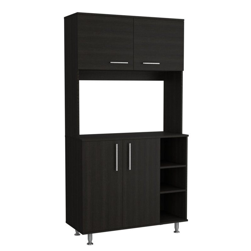 Bayshore 3-Shelf Pantry Cabinet Black Wengue, Black