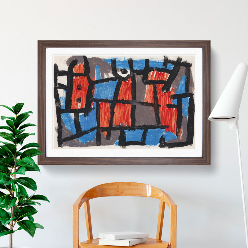 The Hour Before One Night by Paul Klee - Picture Frame Painting, 48cm H x 65cm W x 2cm D, Walnut