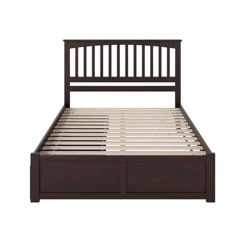 Mission Solid Wood Platform Bed with Footboard & Storage Drawers, King, Espresso