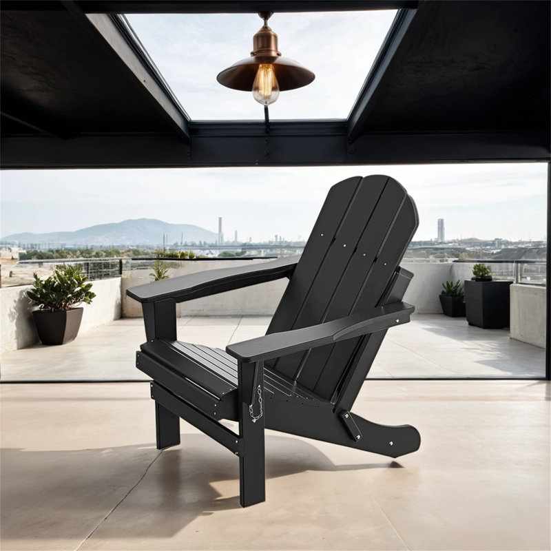 Chaise d'extérieur pliante, Noir