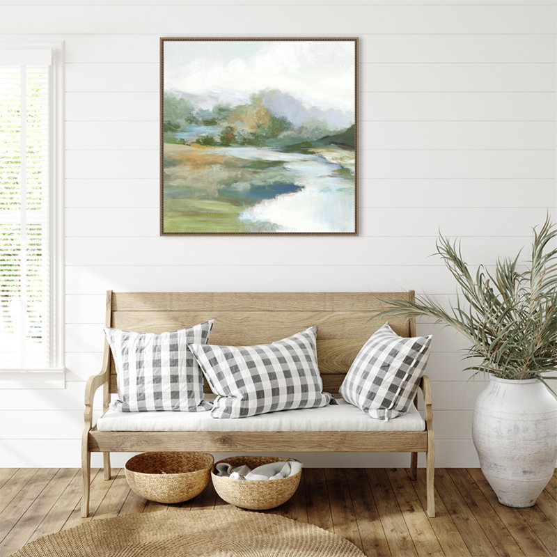 «Gentle Hills and Flowing Stream» par PI Studio, reproduction d'art sur toile encadrée, 30 x 30