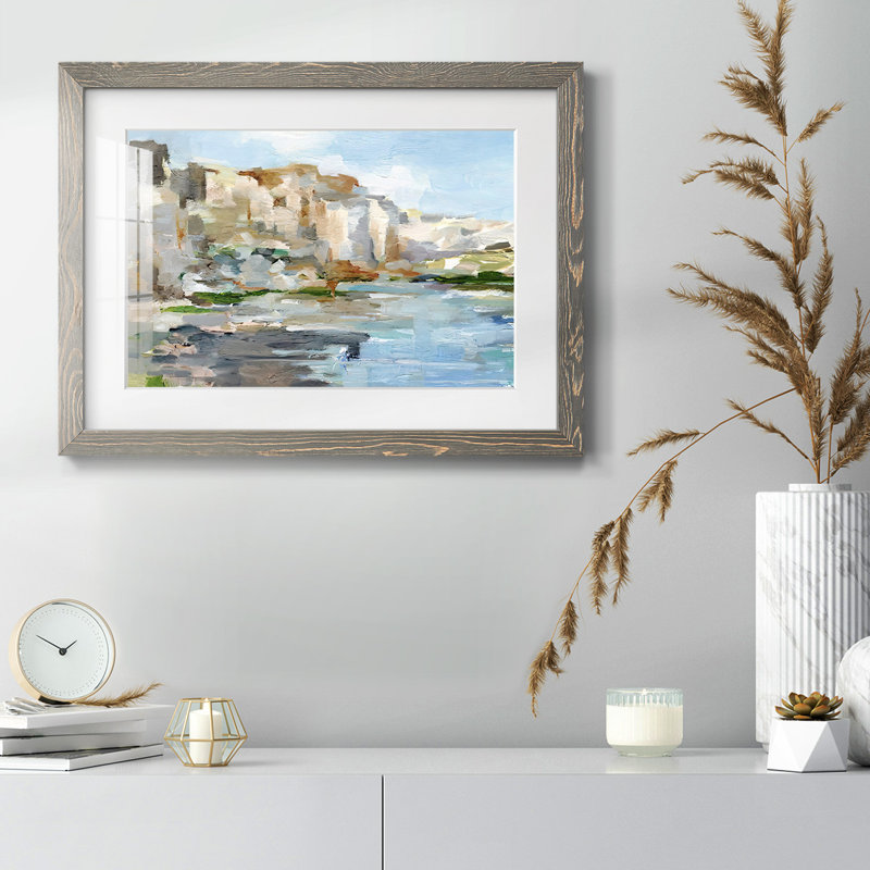 Western Cliff I, impression sur papier encadrée, Encadré gris, H 26 po x l 38 po x P 1,5 po