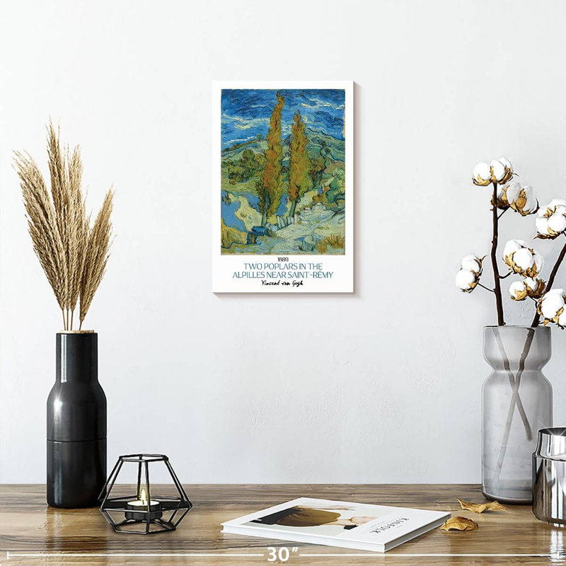 Affiche de l'exposition Deux peupliers Van Gogh, H 12 po x l 8 po