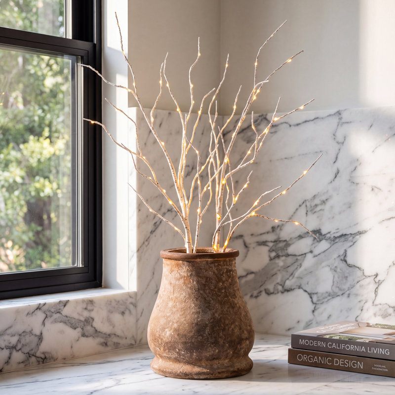 34" Birch Lighted Branches
